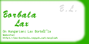 borbala lax business card